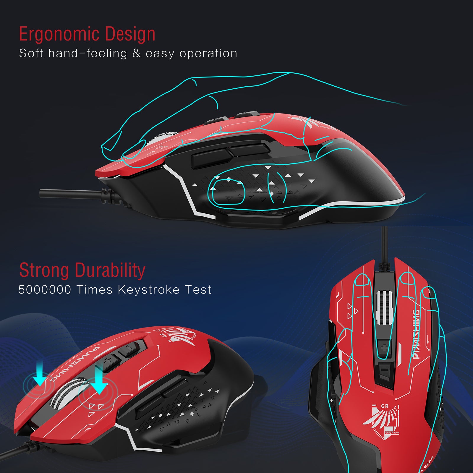 GTPLAYER  X PUNISHING: GRAY RAVEN SERIES SPECIAL GAMING MOUSE